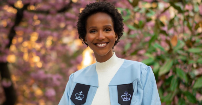 Shudu Musida celebrates her Columbia University graduation in elegant Ivy League-inspired fashion portraits.
