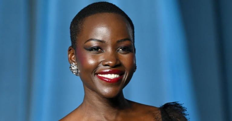 Lupita Nyong’o at a film premiere event, representing her role in Christopher Nolan’s The Odyssey amid casting controversy.