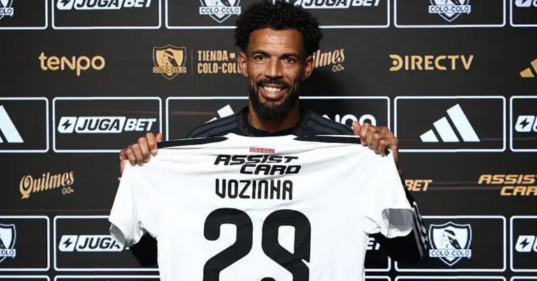 Cape Verde goalkeeper Vozinha poses in his Colo Colo jersey after receiving approval to wear his famous nickname.