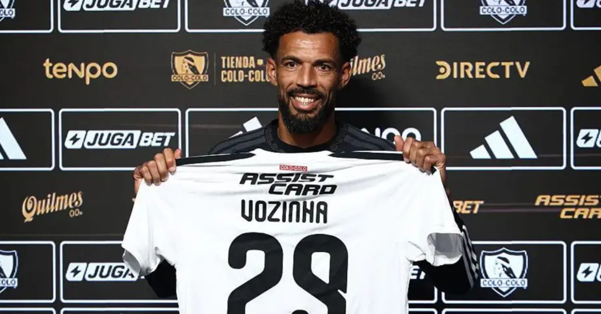 Cape Verde goalkeeper Vozinha poses in his Colo Colo jersey after receiving approval to wear his famous nickname.