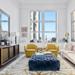 Nicola Peltz Beckham and Brooklyn Beckham’s minimalist Beverly Hills living room with natural light and sheer curtains