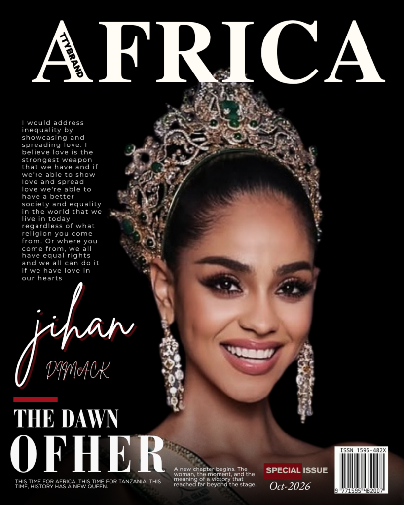 Jihan Dimack of Tanzania, crowned Miss Grand International 2026 and the first African winner of the title.