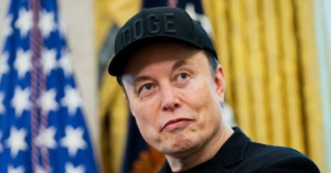 Elon Musk, Tesla and SpaceX CEO, as Tesla shares rise and SpaceX advances its Starlink Mobile plans.